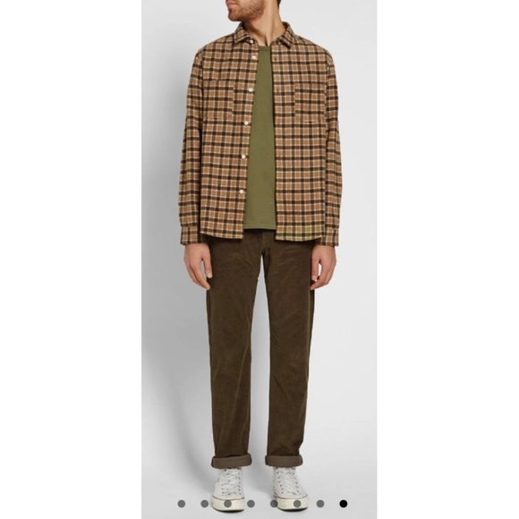 APC Corduroy Pants Mens 30 Brown Petit Standard Button Fly Straight Slim Fit - Picture 2 of 16